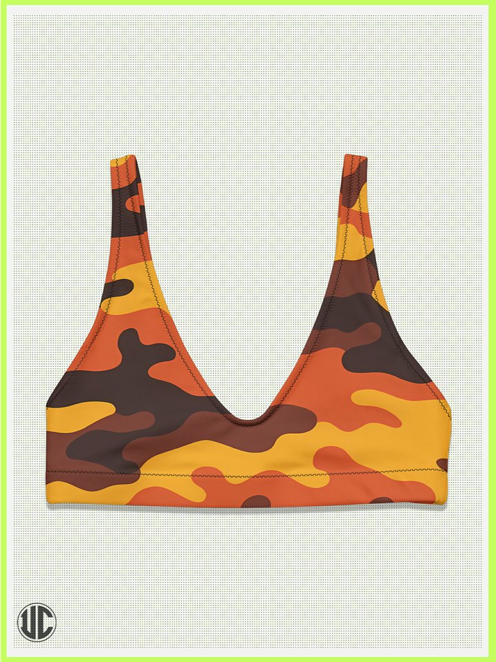 UnkoCon – Savage Sunset Orange Camo Bikini Top product image (1)