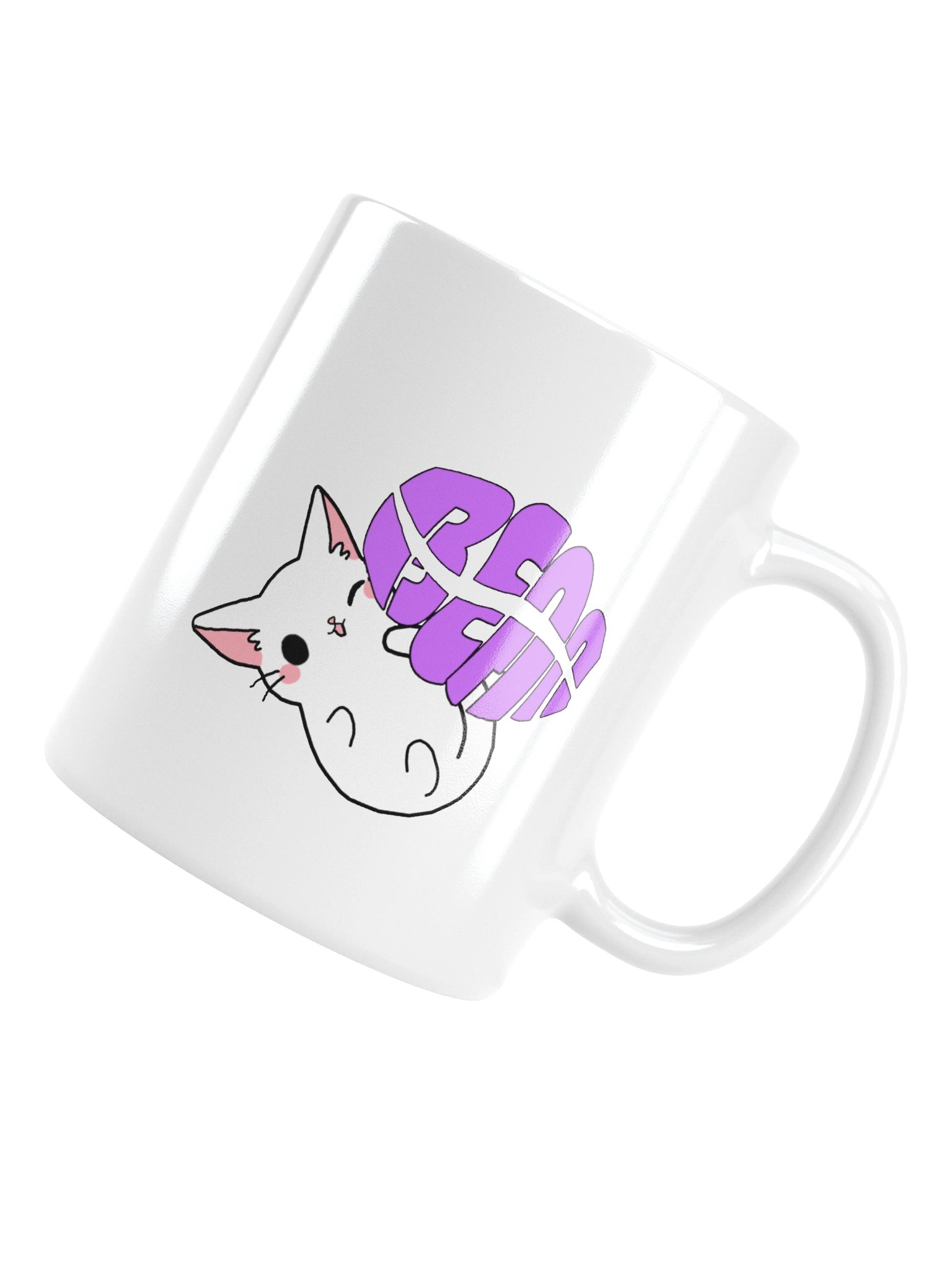 Bean Cat Nap Logo White Glossy Mug product image (5)
