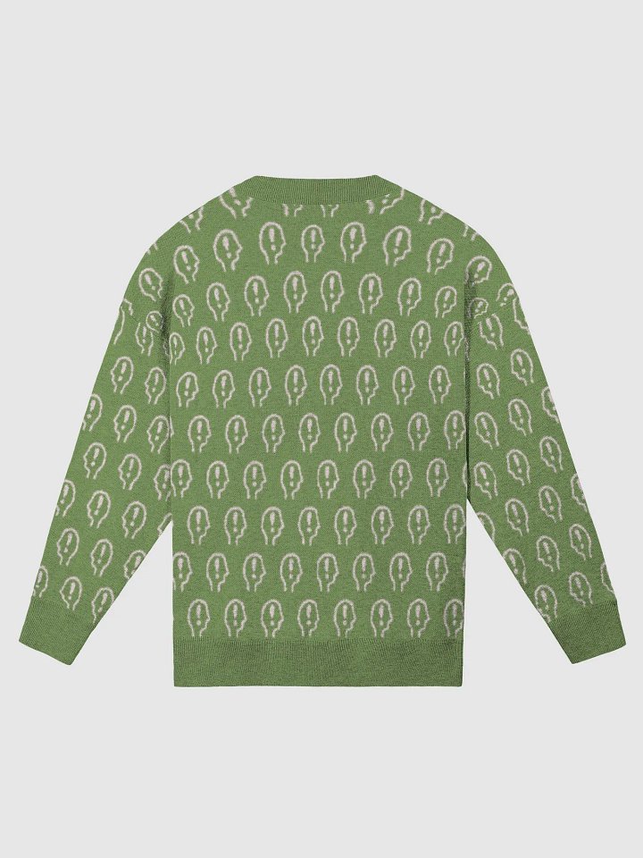 EXCLAIMING MENTALLY (repeating design, green and pink) relaxed knitwear crewneck product image (7)