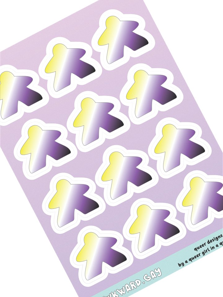 Non-binary Pride Gradient Meeple Sticker Sheet product image (1)