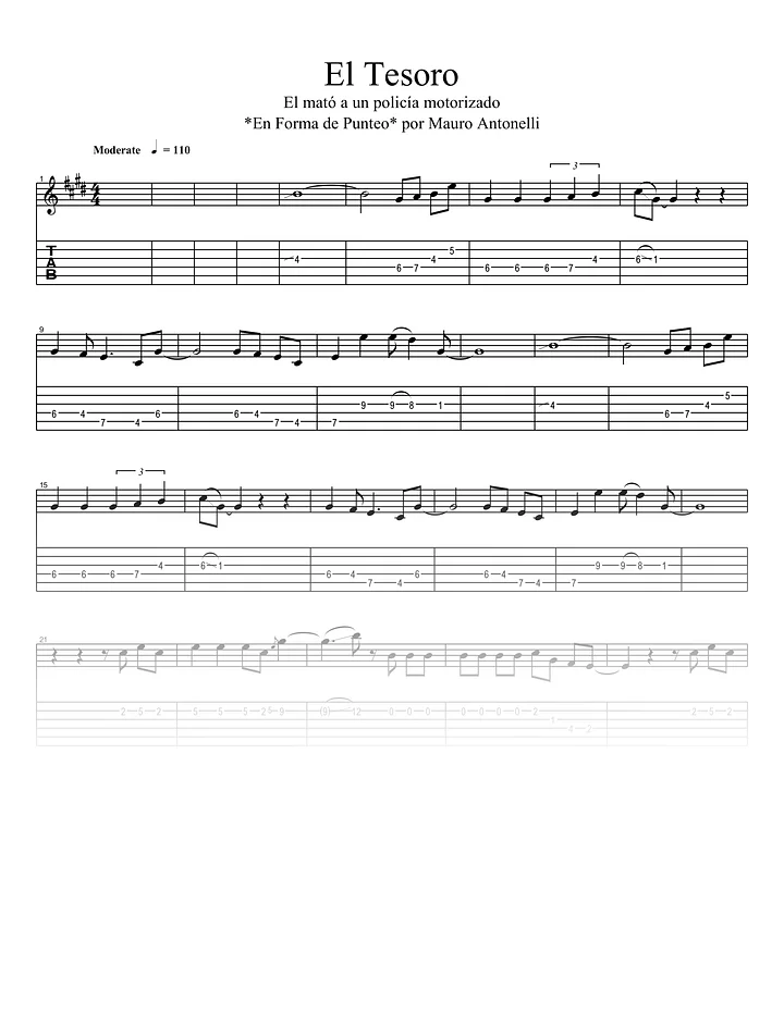 El tesoro - Partitura + Tabs + Acordes + Pista product image (1)