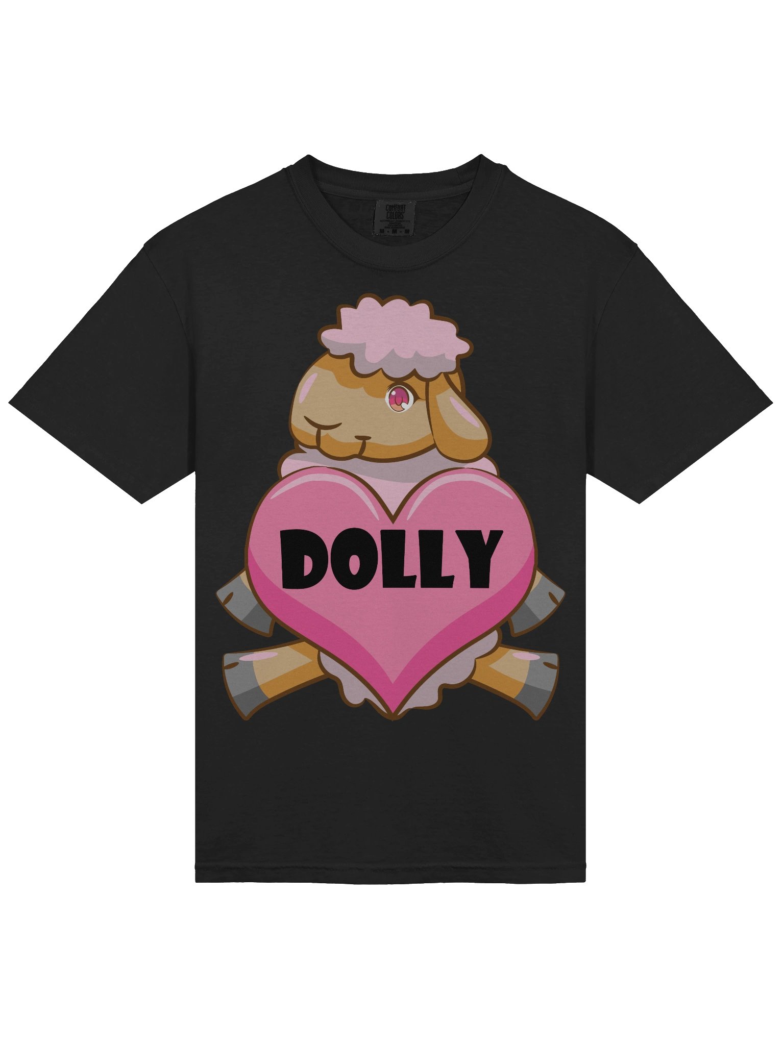 Full Body Dolly Heart – Cute Pastel Lamb Character T-Shirt product image (3)