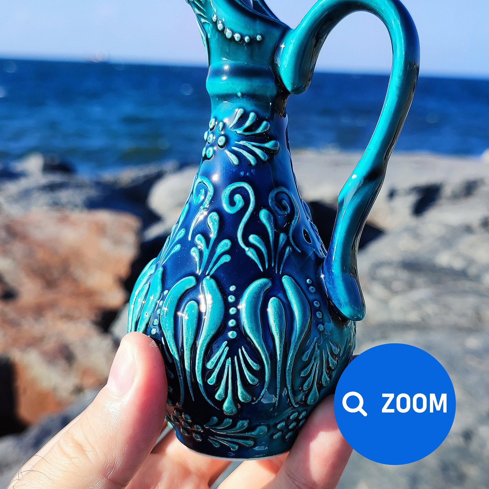 Handcrafted Ceramic Olive Oil Jug – Small Artisanal Oil Dispenser for Kitchen & Dining product image (8)