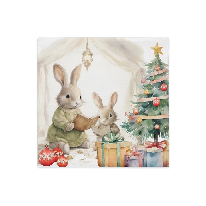 Festive Rabbit Reading All-Over Print Pillow Case product image (1)