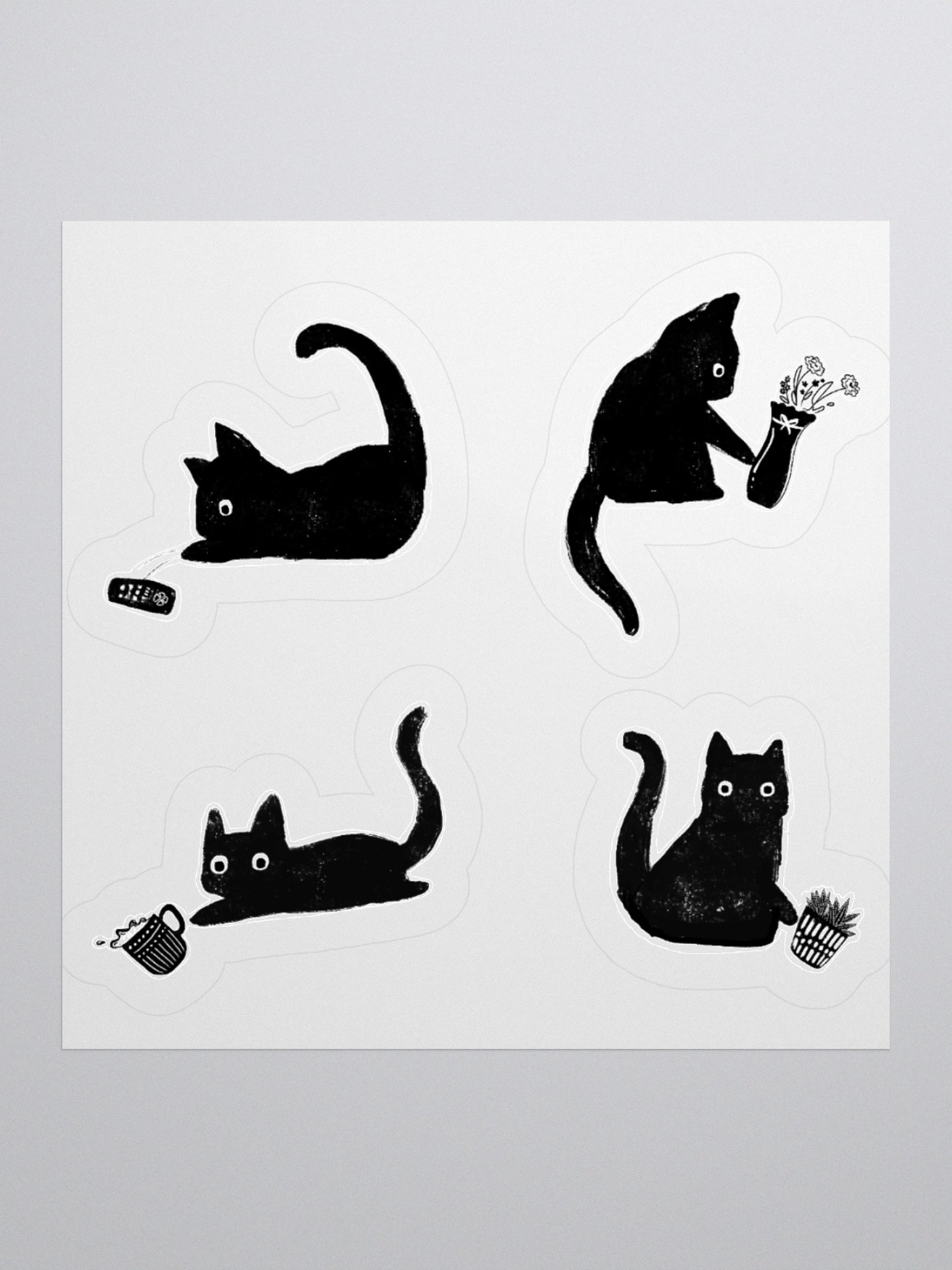 Bad Cats Knocking Stuff Over Stickers product image (4)