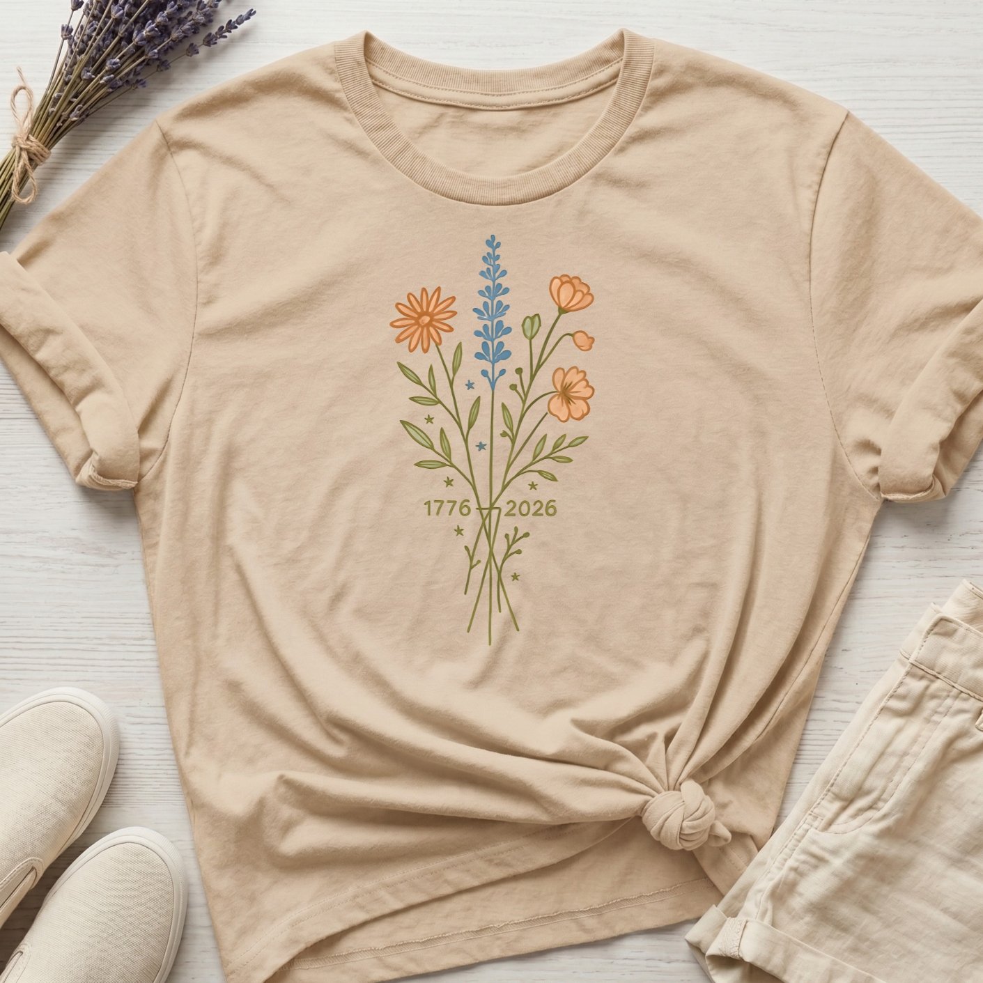 America 250: "America in Bloom 2" Organic T-Shirt product image (1)