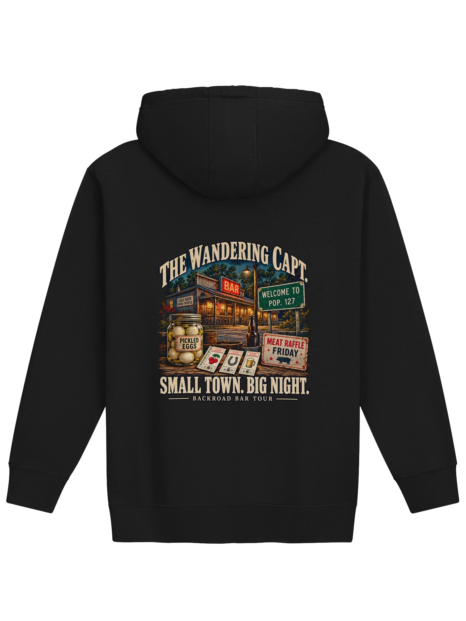 Small Town. Big Night. — Backroad Bar Tour Hoodie product image (1)