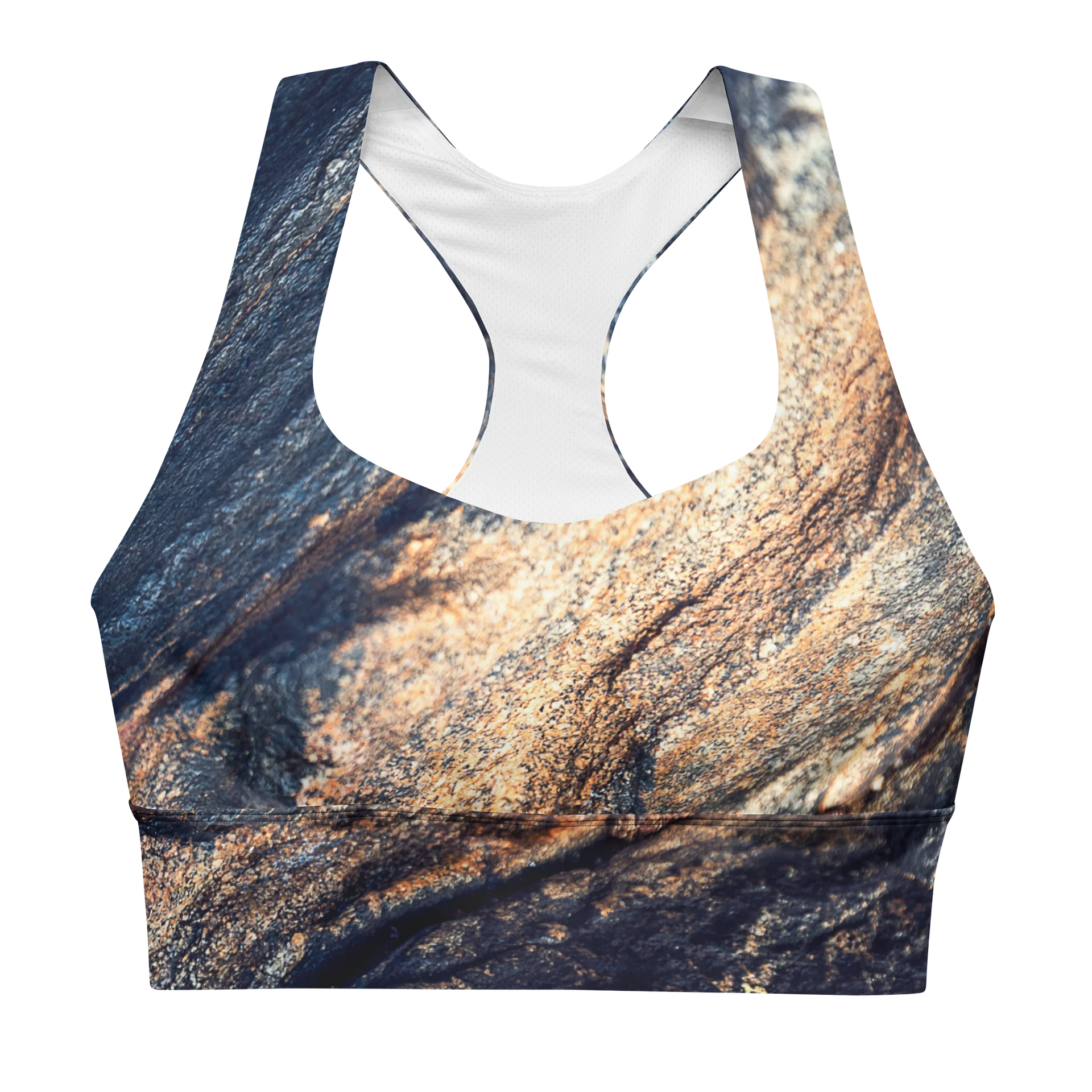 Obsidian Vein All-Over Print Recycled Longline Sports Bra product image (1)