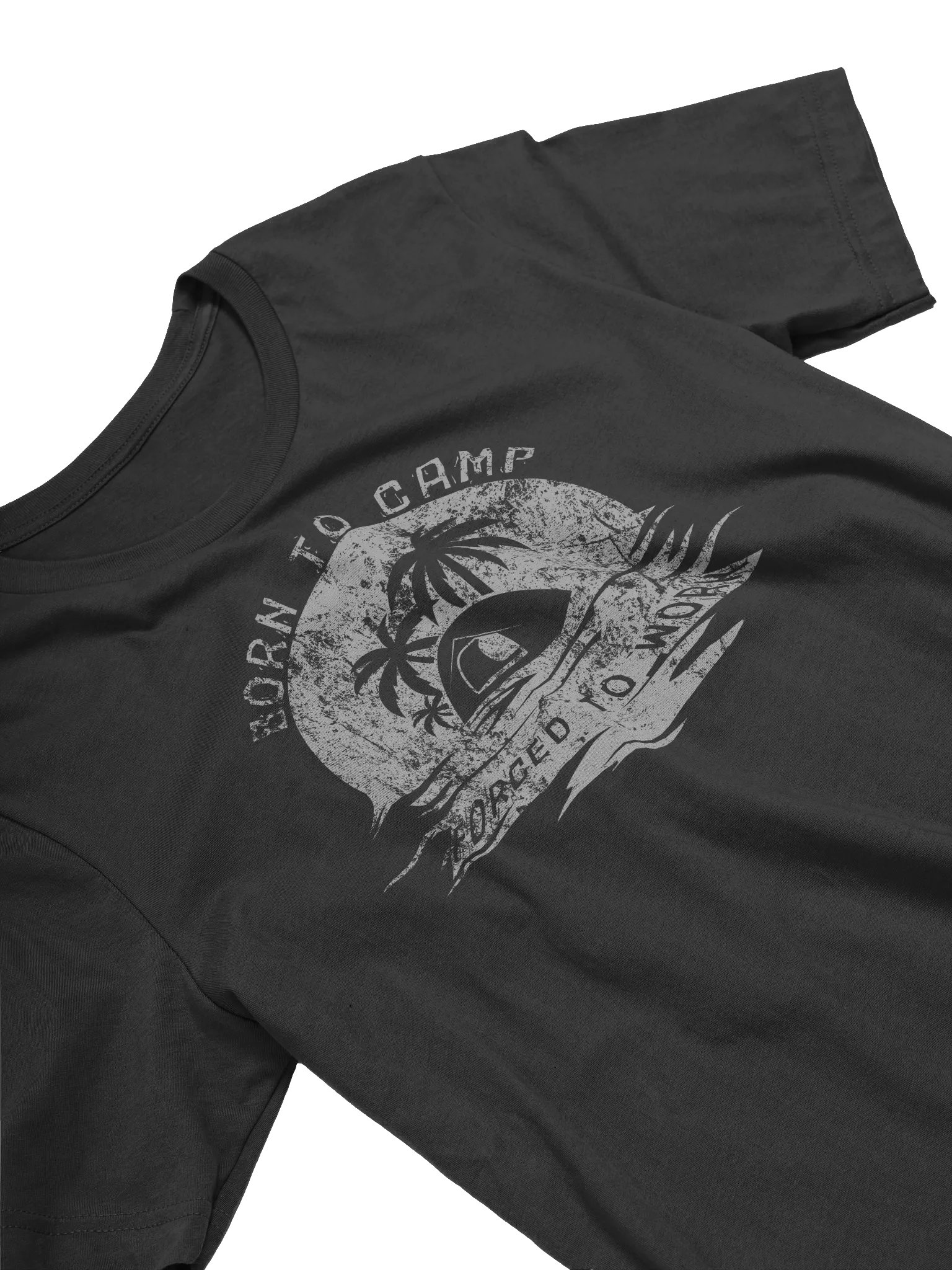 Born to Camp Forced to Work T-Shirt | Sunset Palm Tree Tee product image (32)