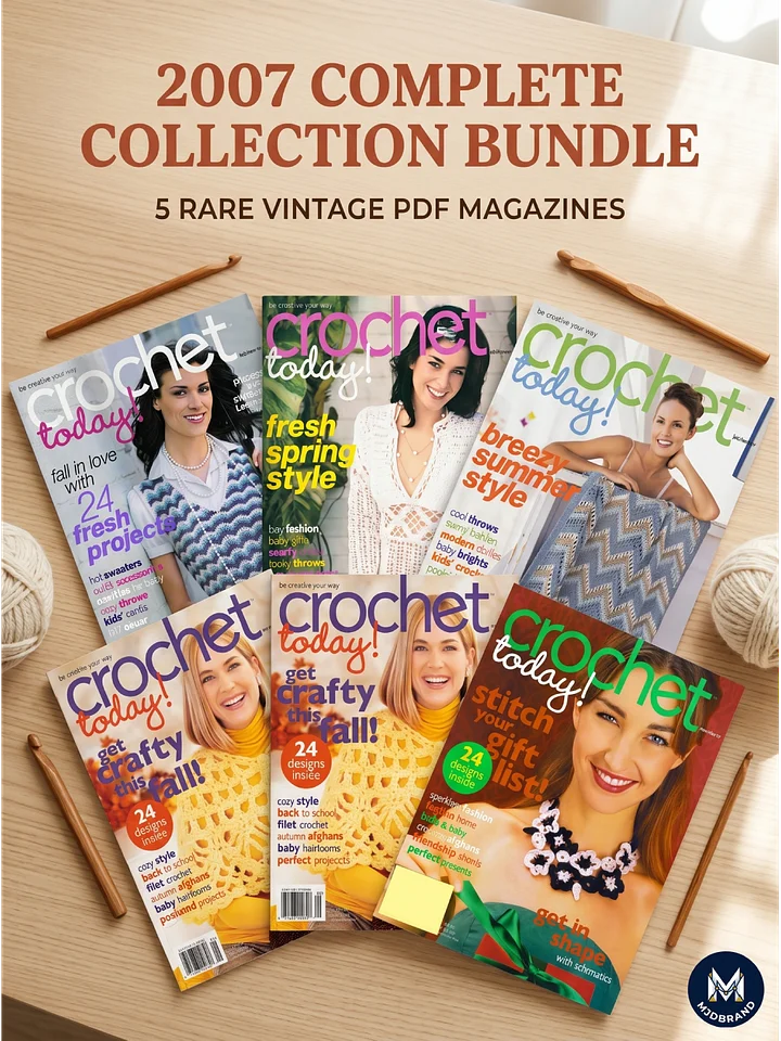 A Year of Vintage Crochet: The 2007 "Crochet Today!" 5-Issue Digital Vault product image (1)