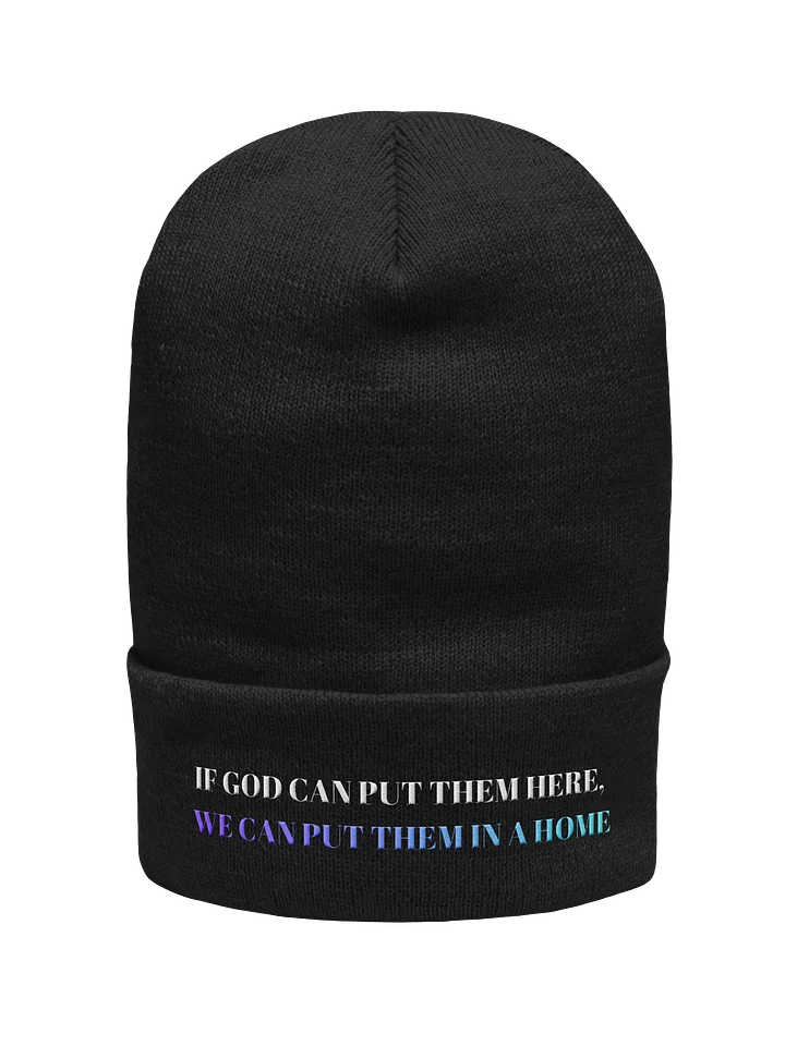IF GOD CAN PUT THEM HERE, WE CAN PUT THEM IN A HOME BEANIE product image (1)