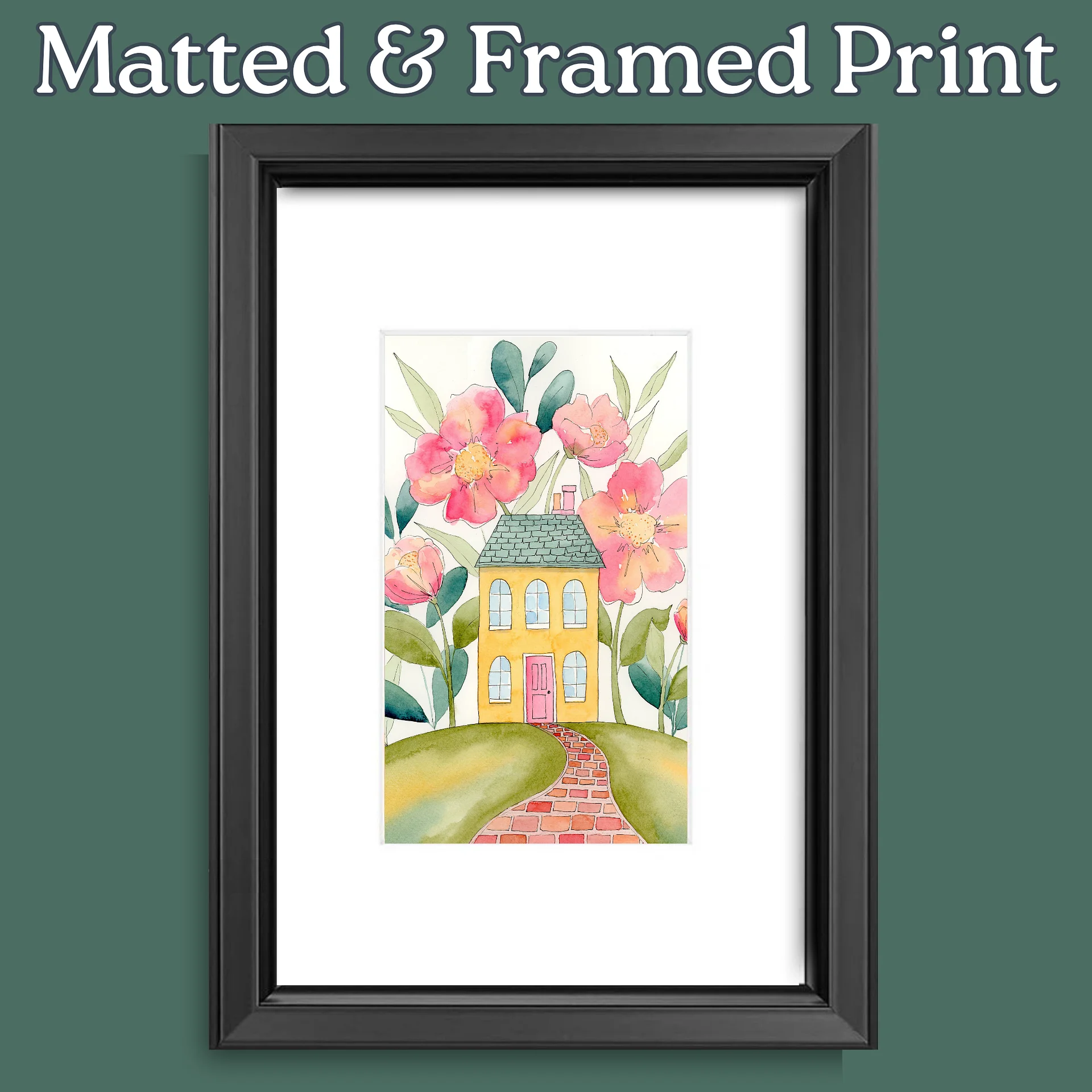 Floral Watercolor Print - Happy Home in Pink Blooms - The BloomHouse Collection product image (10)