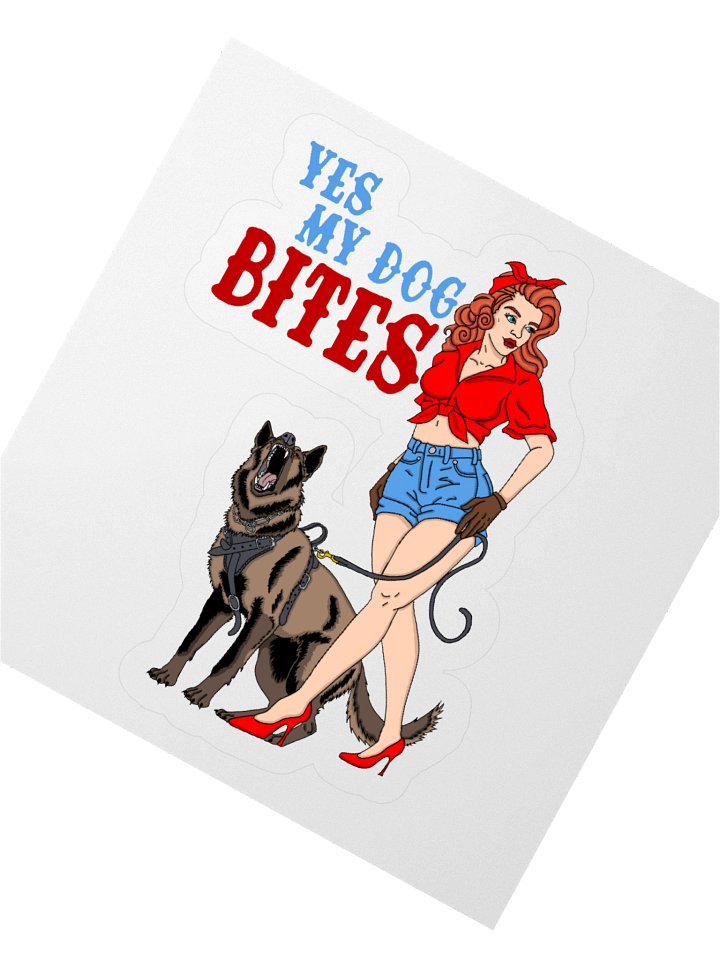 Yes My Dog Bites Pinup Sticker product image (2)