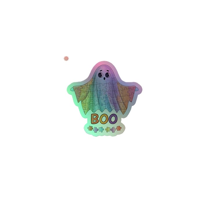 Holographic Boo Ghost Puzzle Sticker – Spooky & Shiny product image (2)