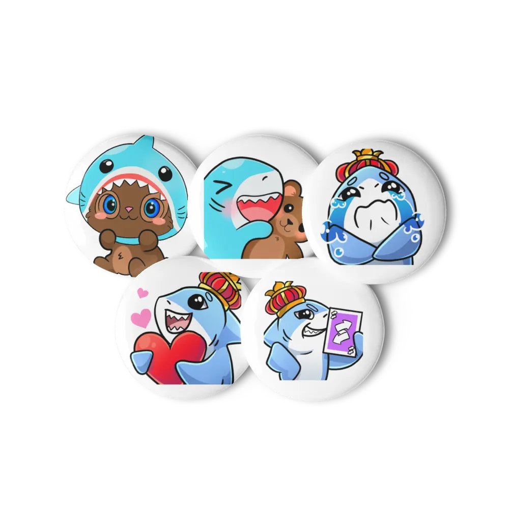 Crowned Shark Pin Buttons Set product image (11)