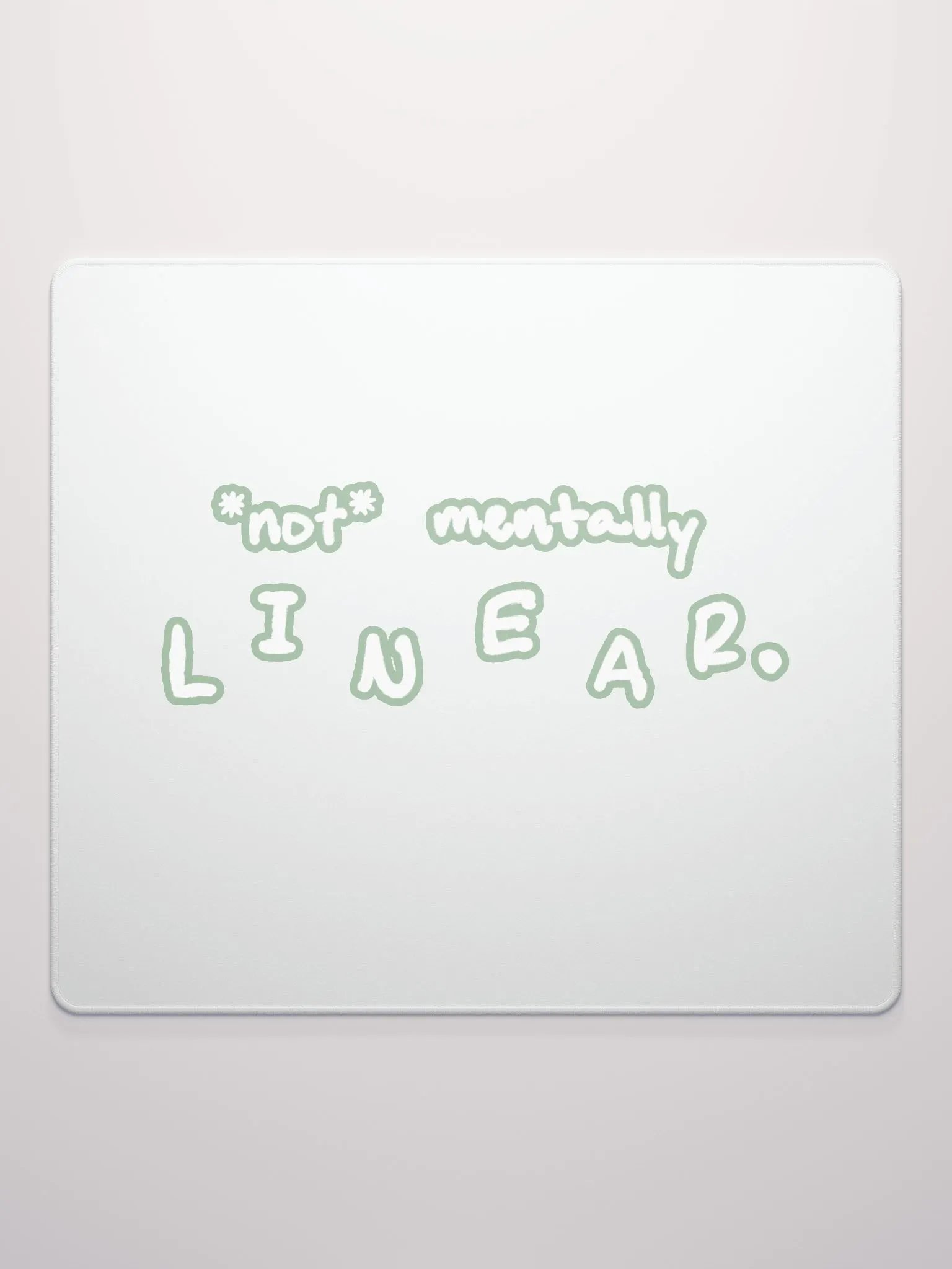*not* mentally linear (lined design, #96B697) mouse pad product image (2)