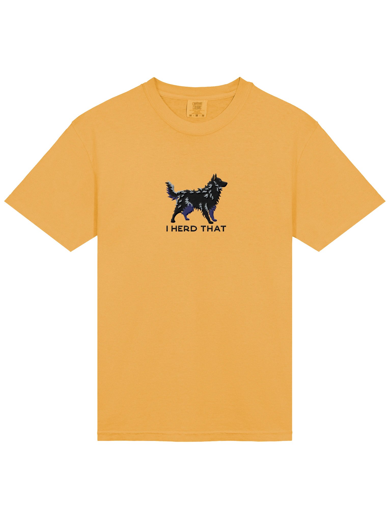 I Herd That T-Shirt(Embroidered) of a Hungarian Mudi(Black) product image (6)