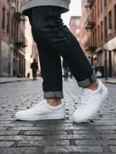 LM Origin™ Bone White Sneakers | Unisex Canvas Shoes product image (1)
