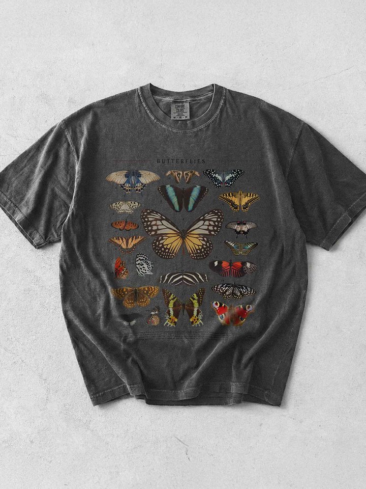 Vintage Butterfly Illustration Shirt – Dark Academia Insect Collage Tee, Nature Entomology Graphic product image (1)