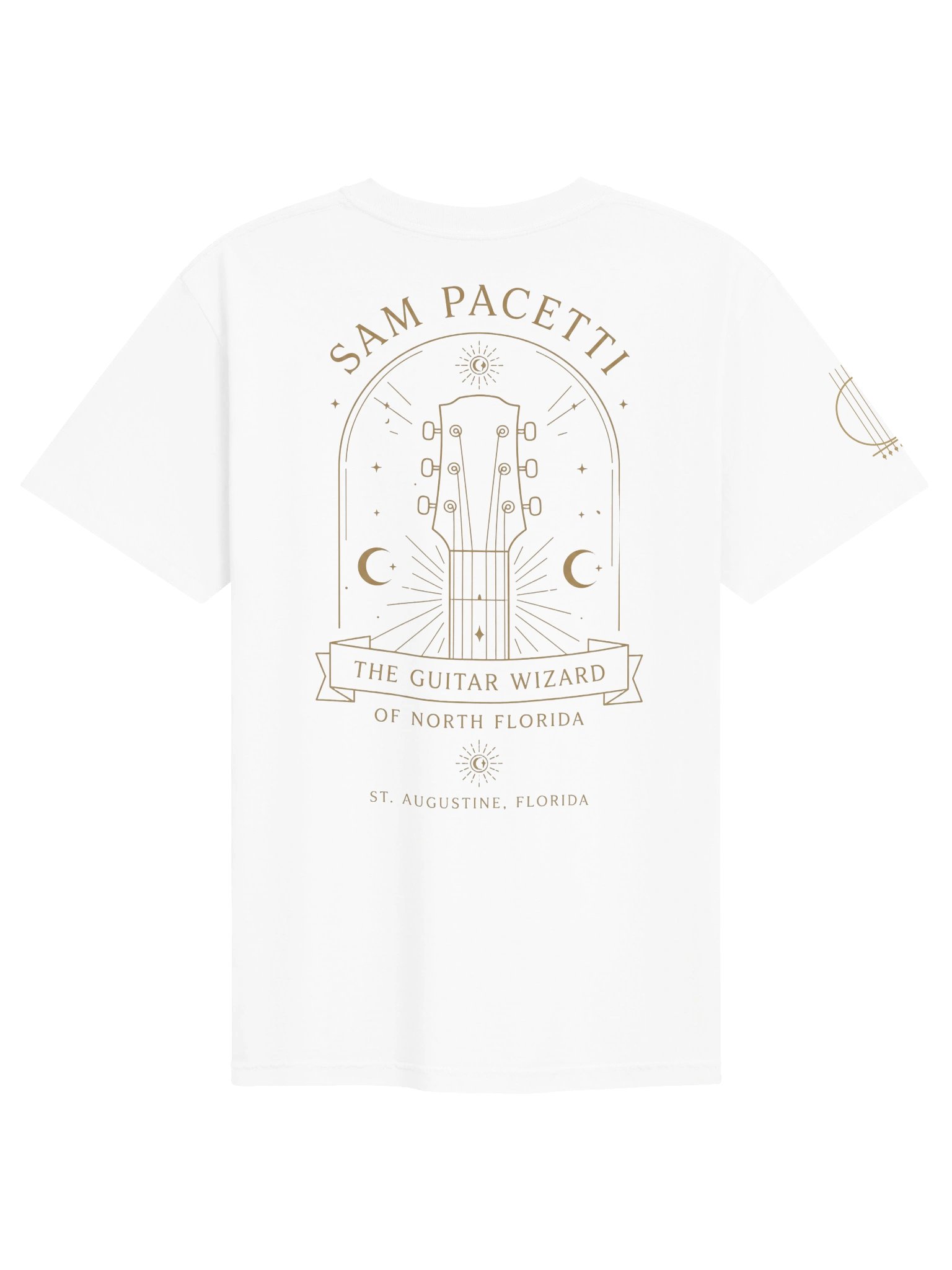 Guitar Wizard Soft T-shirt in White, Back