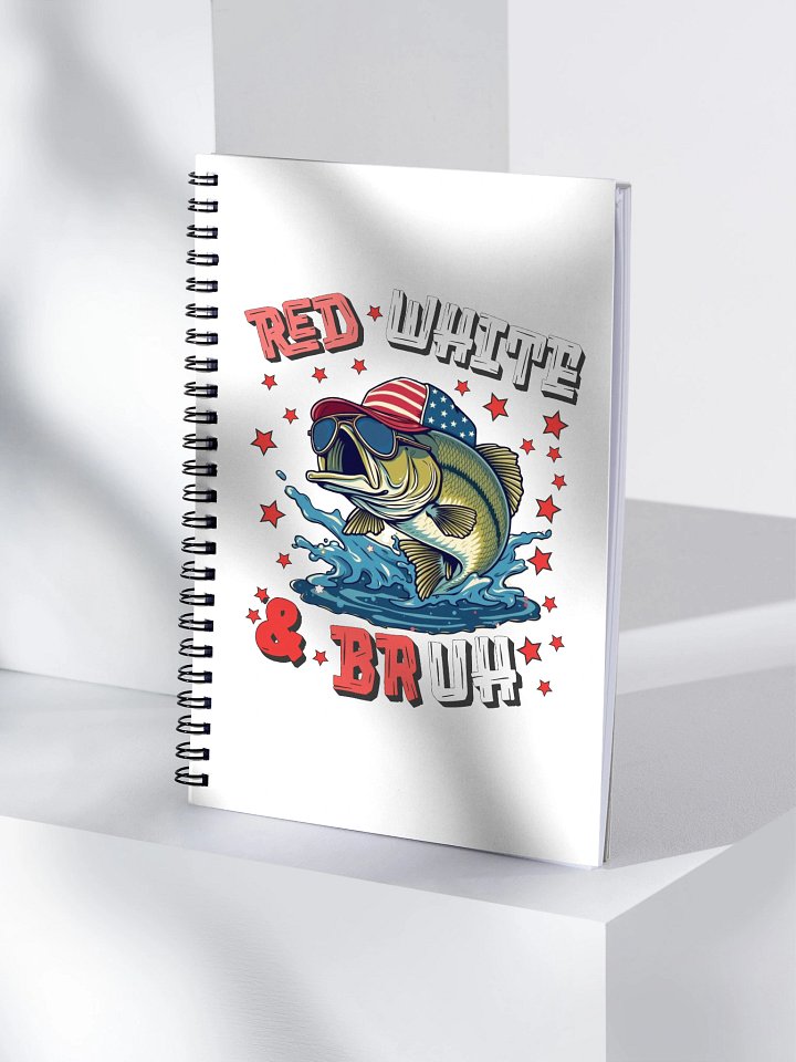 Red White And Bruh Fishing Spiral Notebook product image (1)