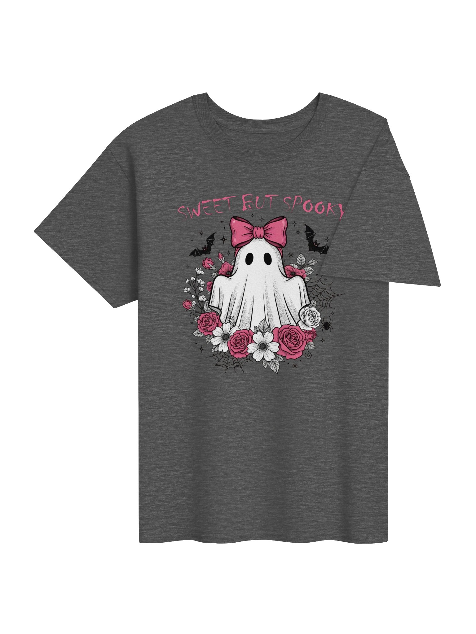 Sweet But Spooky Halloween T-Shirt | Cute Ghost Floral Bow Tee | Women's Halloween Shirt | Fall Gift product image (19)