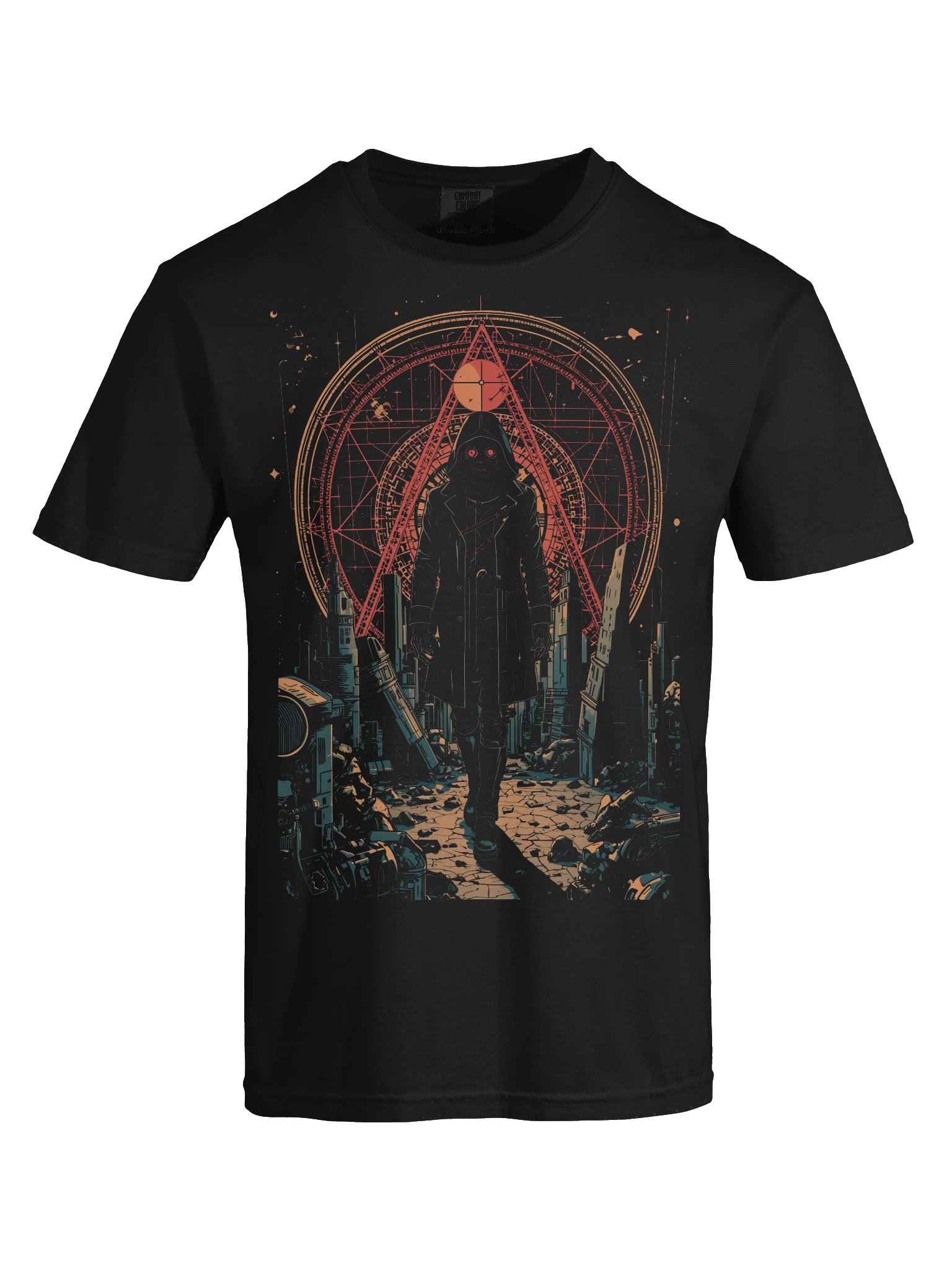 Red Eclipse Hooded Specter Heavyweight T-Shirt product image (2)
