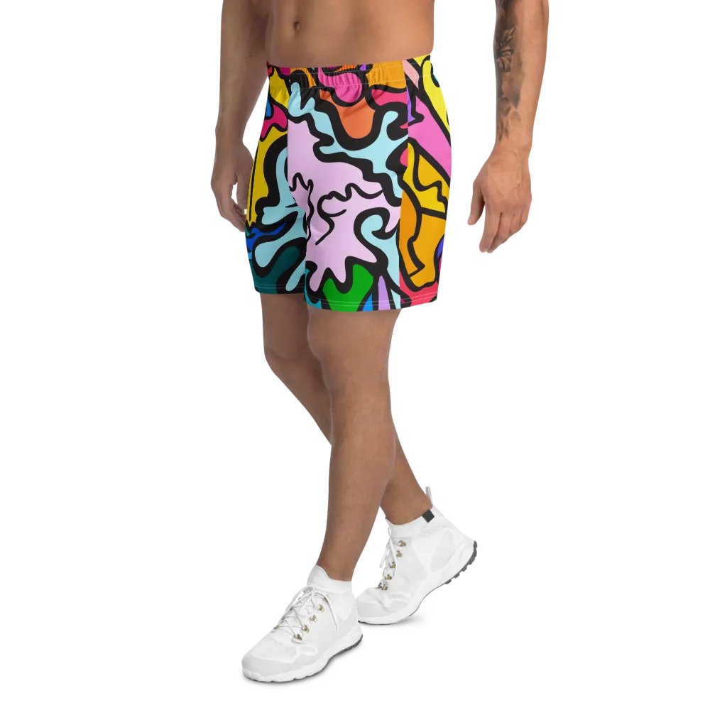 Vivid Swirls Athletic Long Shorts - Wave at Sunset product image (3)