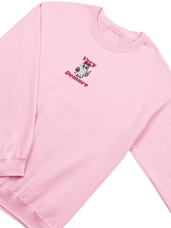 Very Demure Cute Ghost Embroidered Classic Crewneck Sweatshirt product image (2)