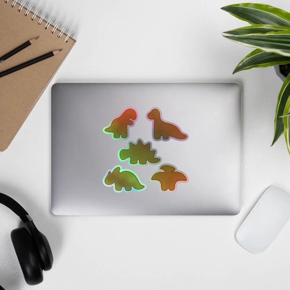 Dino Nugget Holographic Hand-drawn Stickers - 5 Pack product image (8)