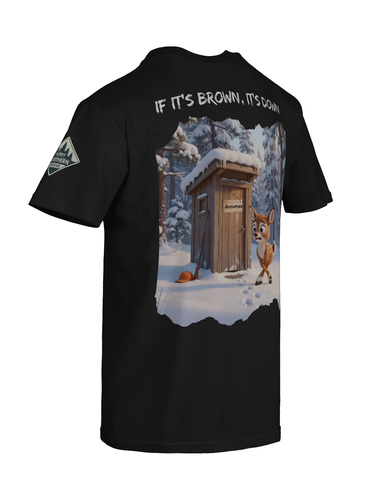 If It’s Brown, It’s Down — Funny Winter Deer Hunting T-Shirt product image (2)