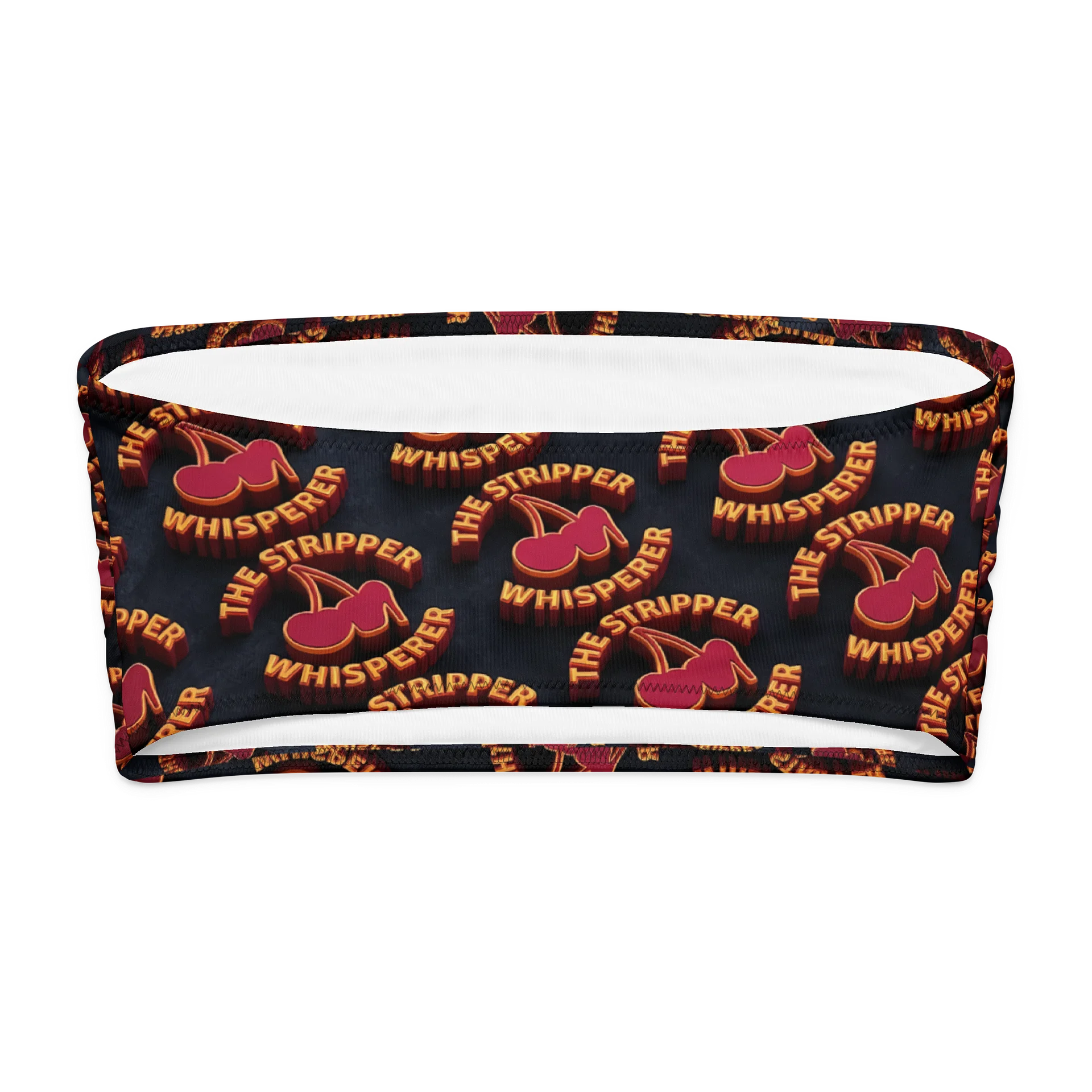neon cherry all over print recycled bandeau bikini product image (2)