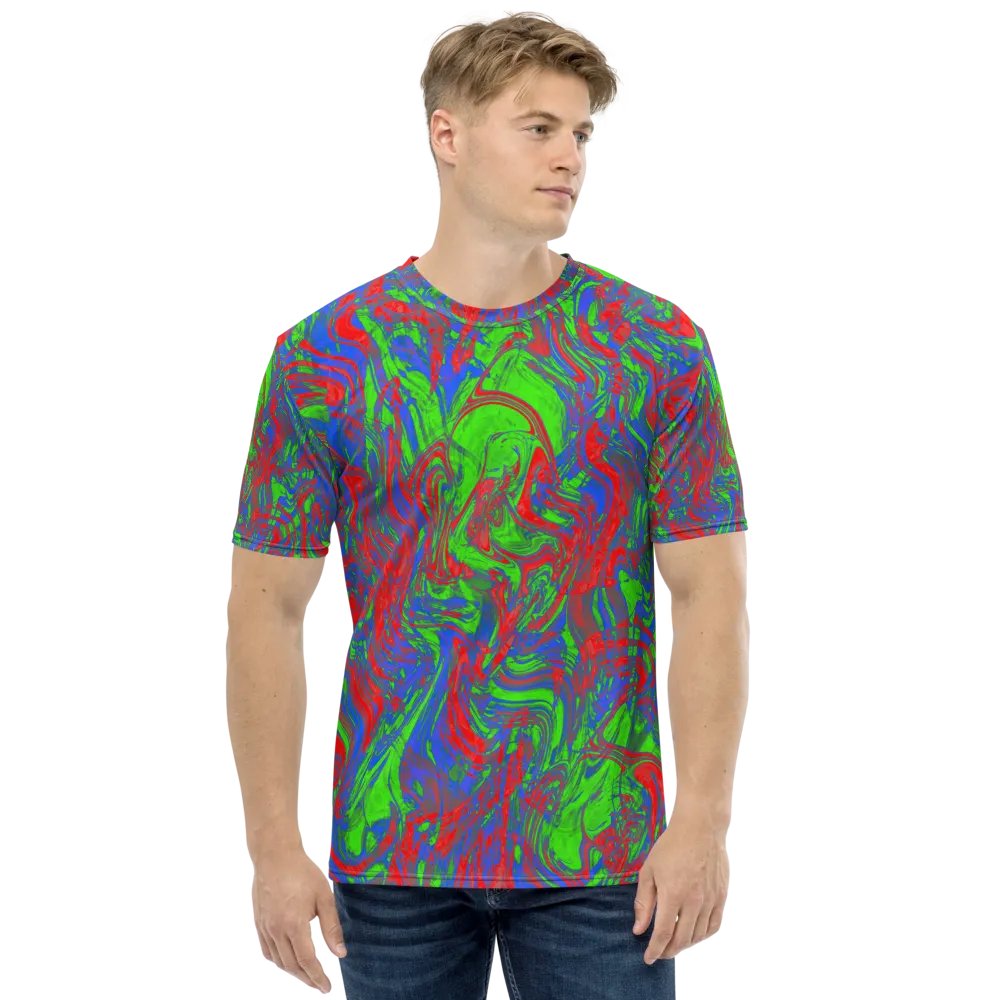 Techno Pattern T-Shirt in Red, Green, Blue, and Purple product image (3)