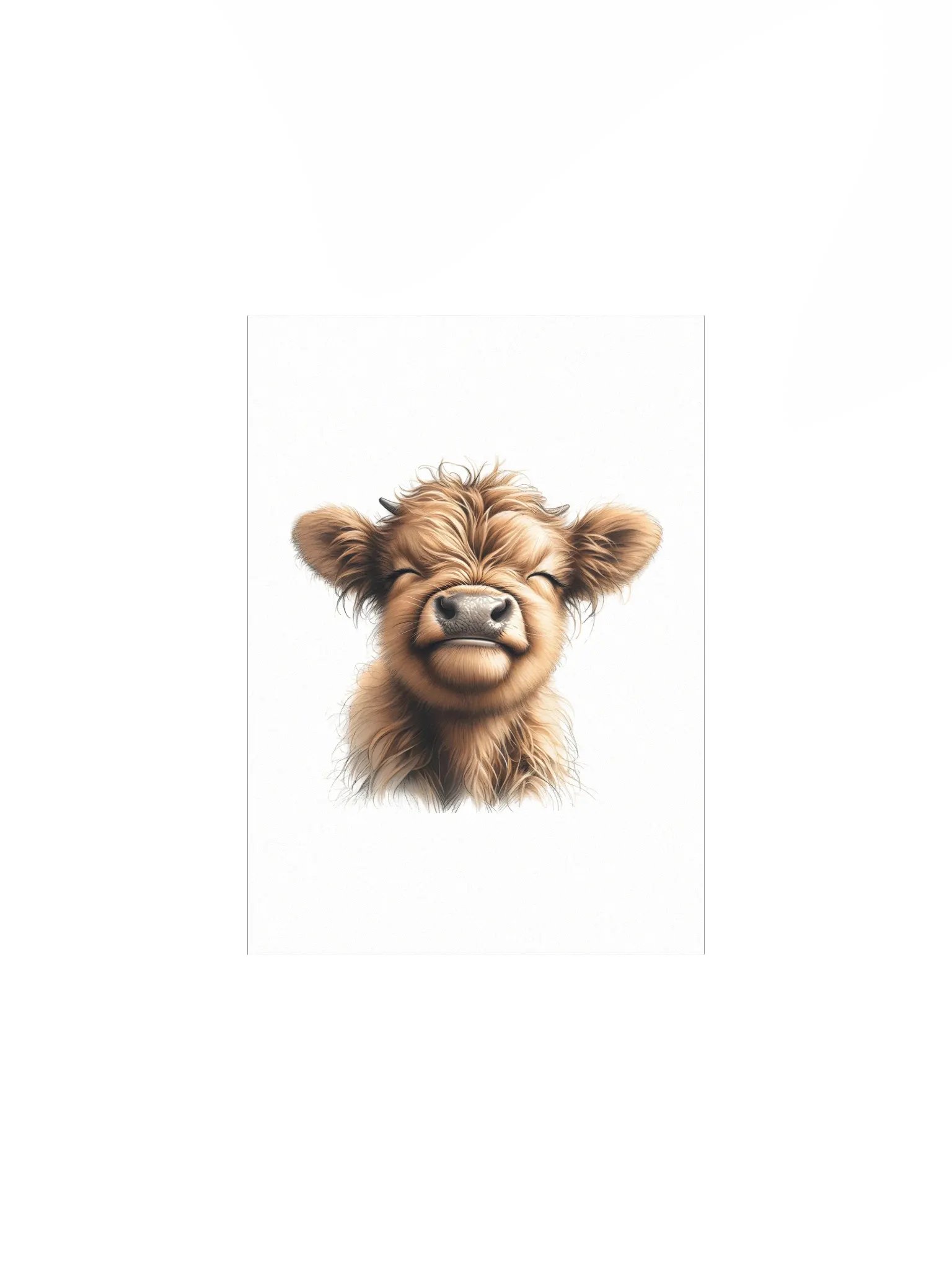 Smiling Fluffy Highland Cow Nursery Print product image (3)