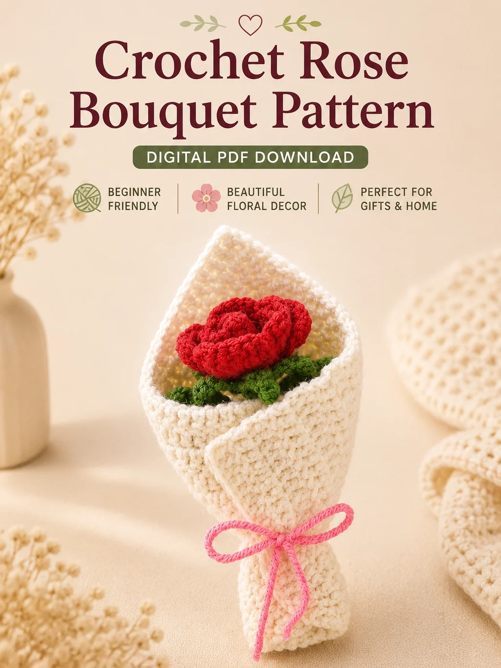 Crochet Rose Bouquet Pattern product image (1)