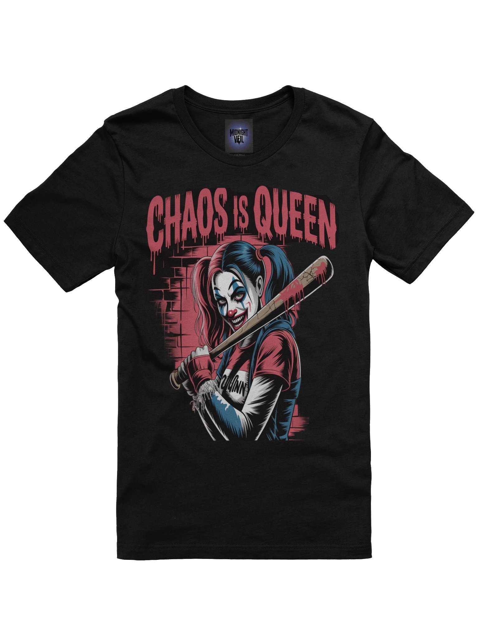 Harley Quinn 'Chaos is Queen' Bat Swing Supersoft T-Shirt product image (3)