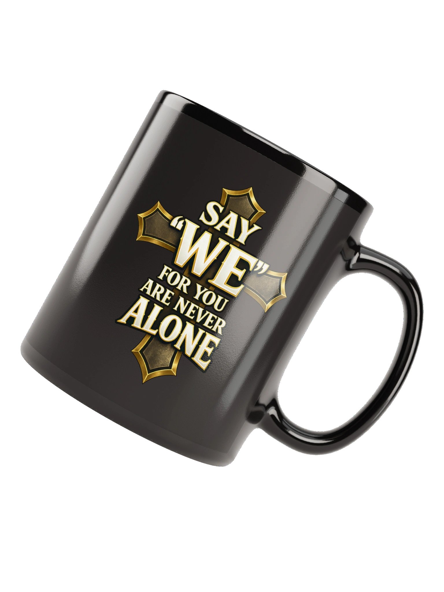 Never Alone Black Mug product image (7)
