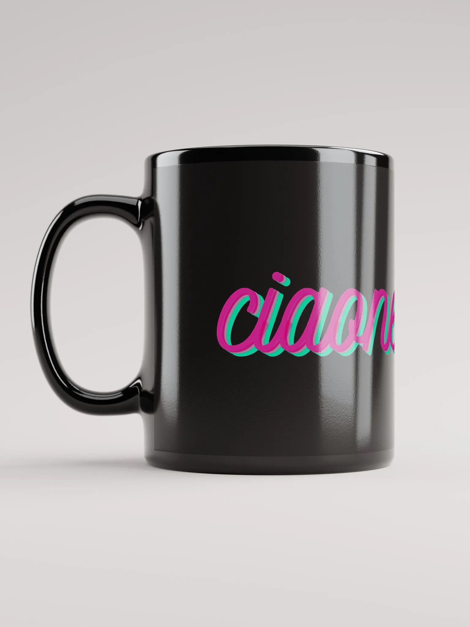 "Ciaone" Gatto Skater Tazza Laccata Nera product image (3)