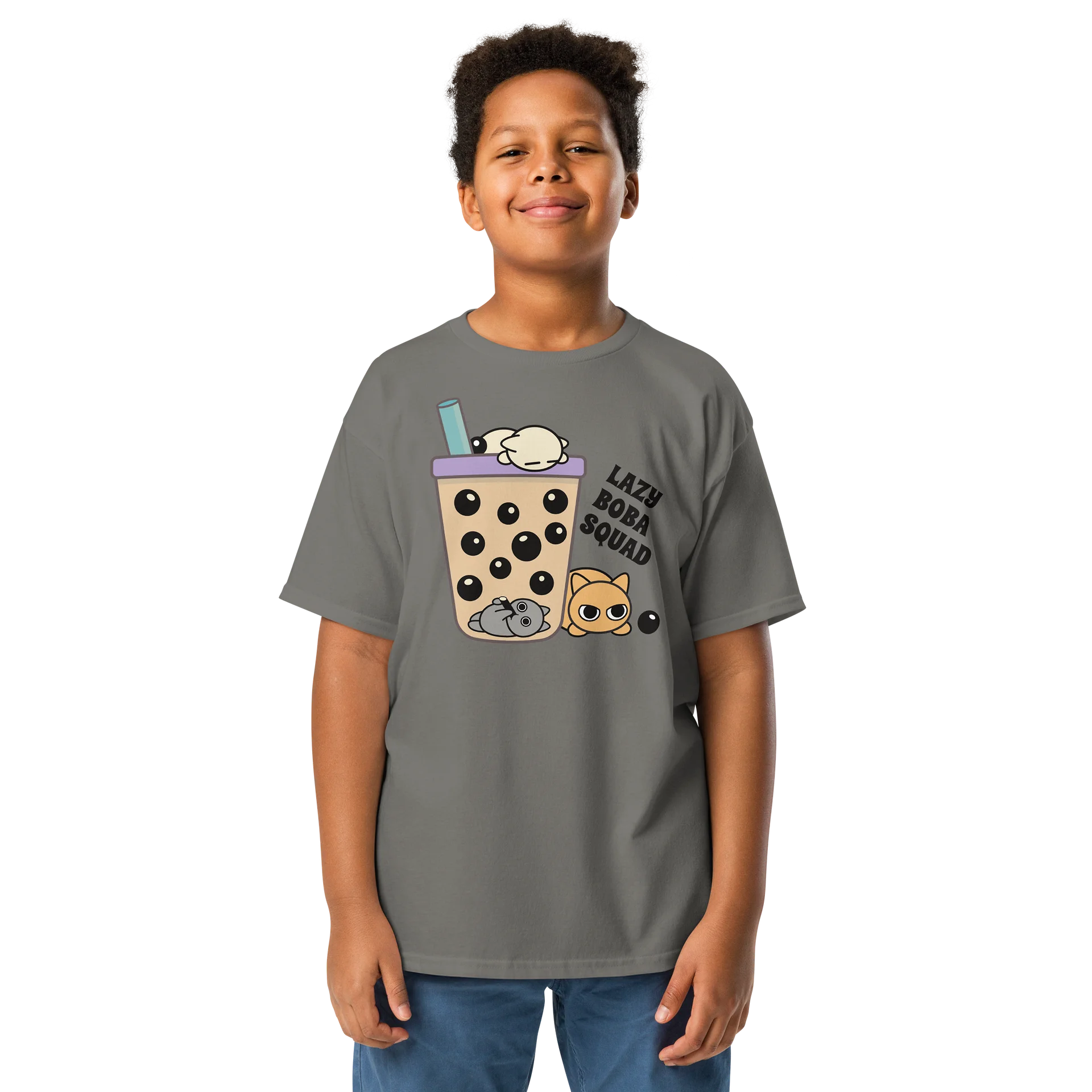 Boba Cat - Unisex Youth Heavyweight T-shirt product image (15)