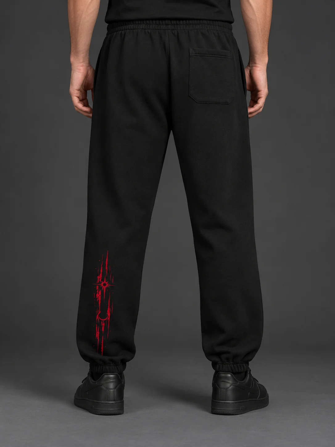 BLAVK NOCTURNE Angel Graphic Joggers — Black / Red product image (3)