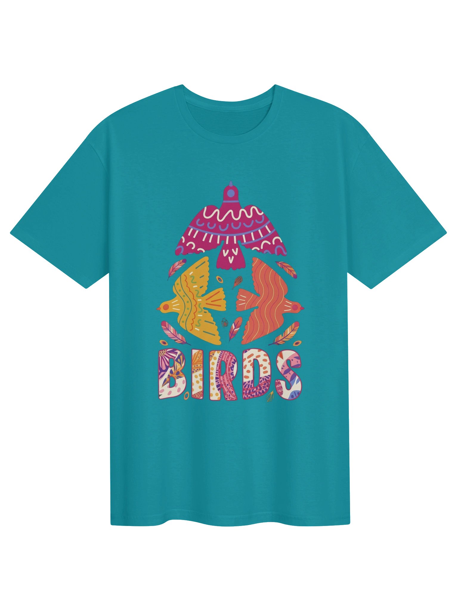 Birds Colorful Folk Art T-Shirt – Artistic Bird Graphic Tee & Nature Lover Gift product image (3)