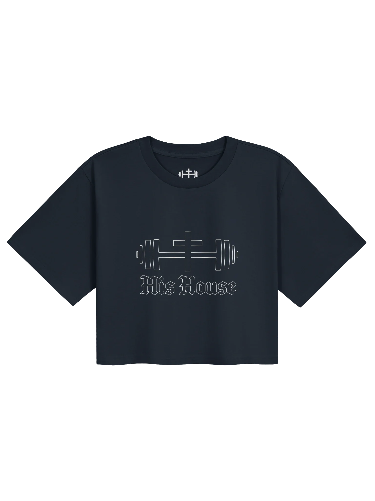 His House Womens Classic Crop Tee - Black/Navy by His House