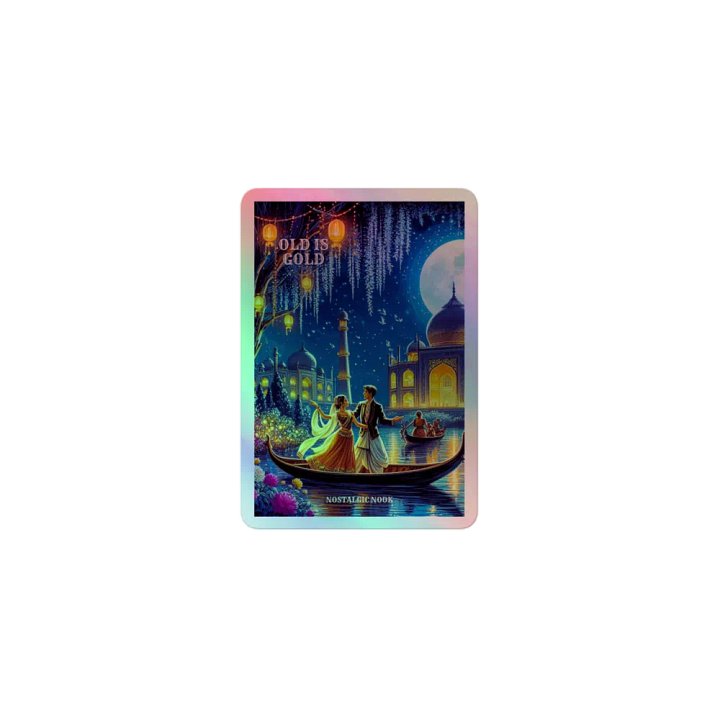 Holographic sticker. Moonlit Hindi music vintage oldies purana din product image (1)