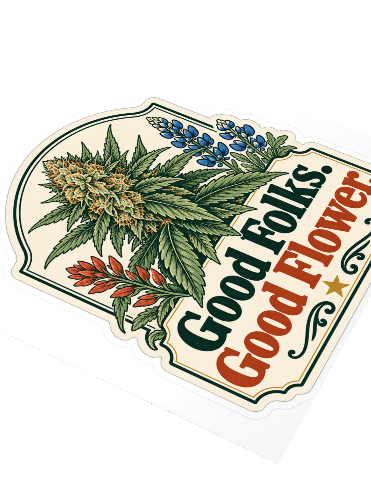 Good Folks. Good Flower. Sticker, view 3