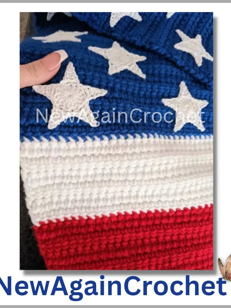 Crochet U.S. American Flag Pattern + Video Tutorial product image (6)