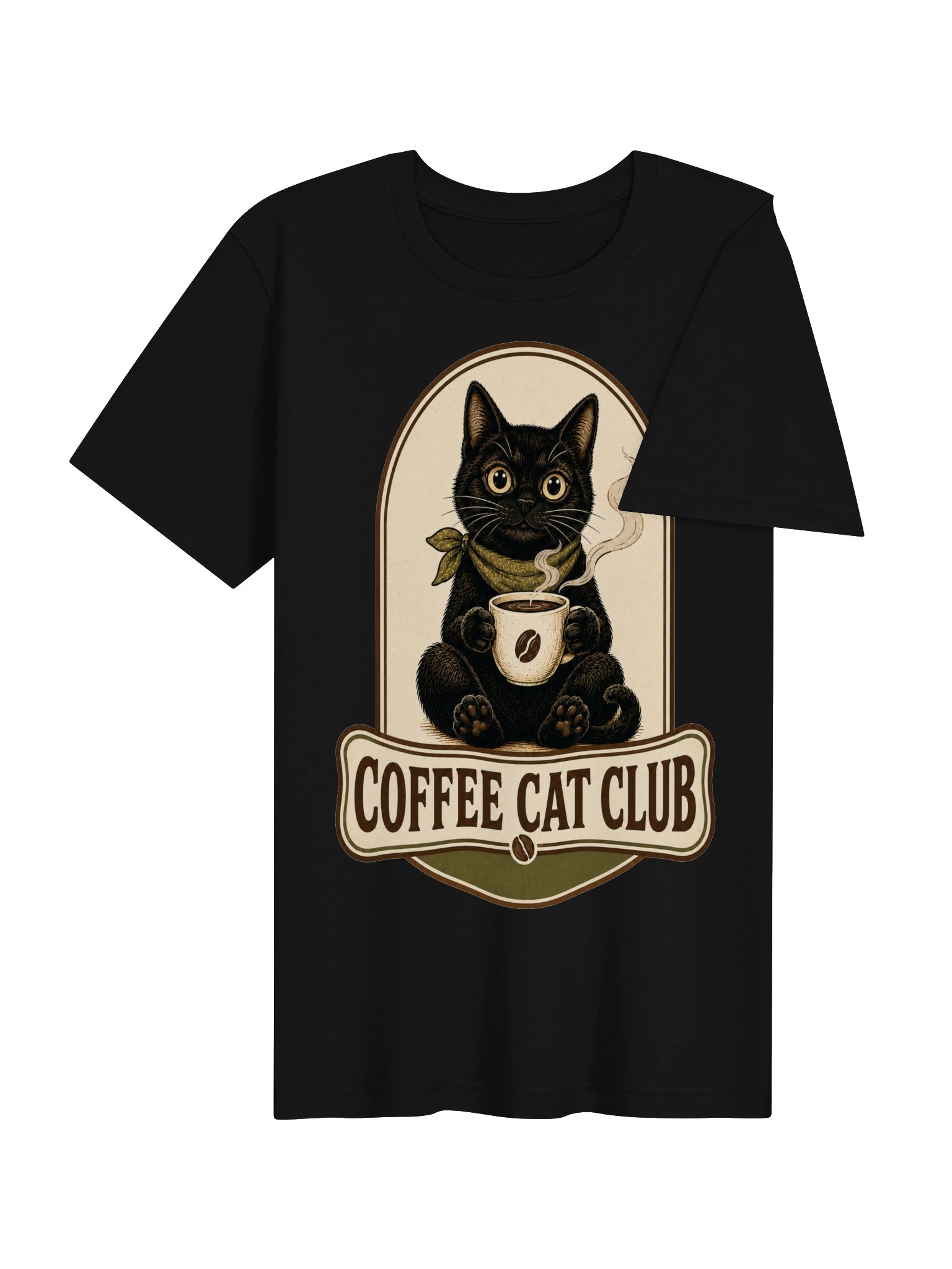 Coffee Cat Club Vintage Tee | Black Cat Coffee Lover Shirt product image (14)