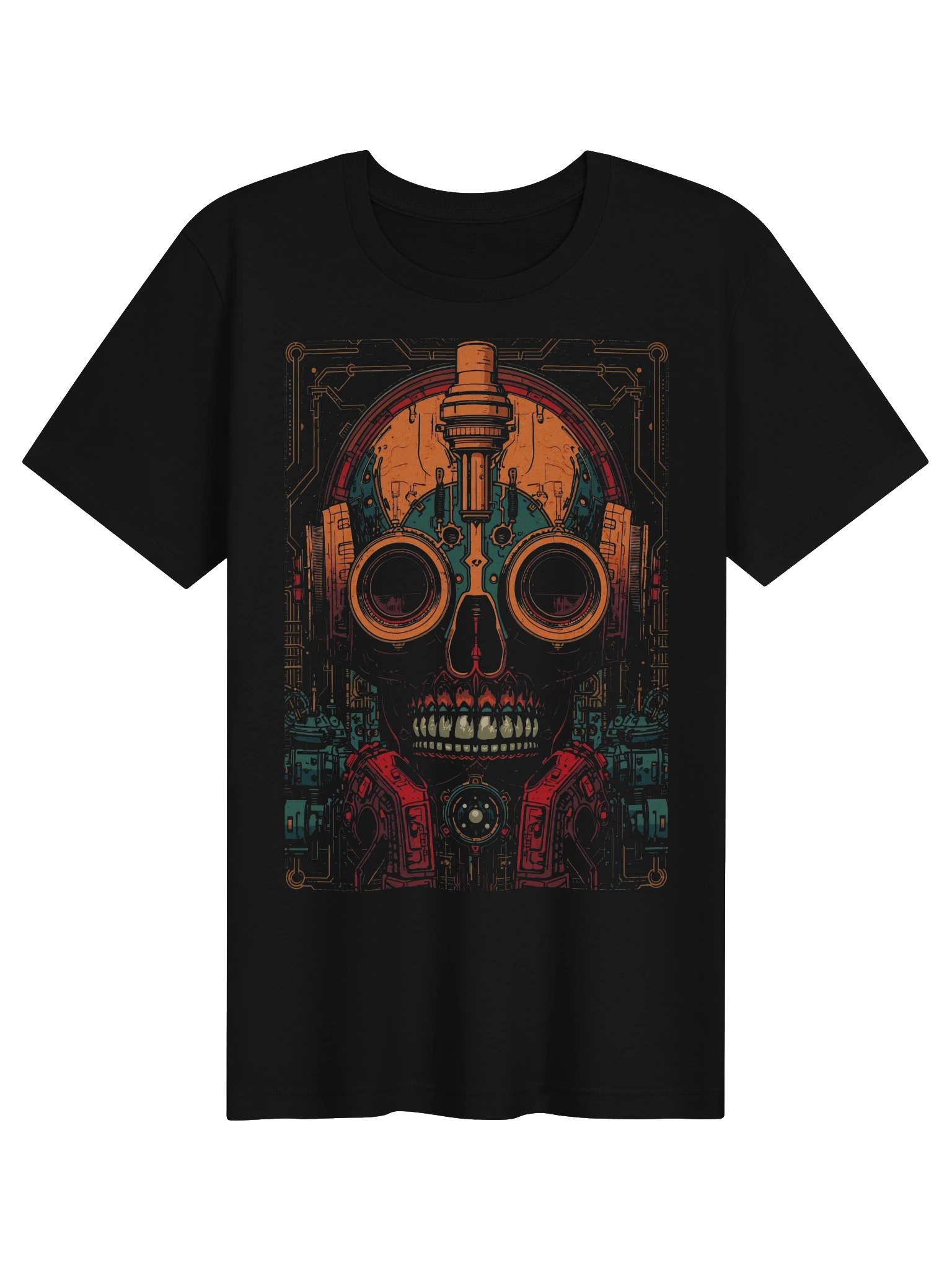 Cyberpunk Cyborg Skull Lightweight T-Shirt product image (1)