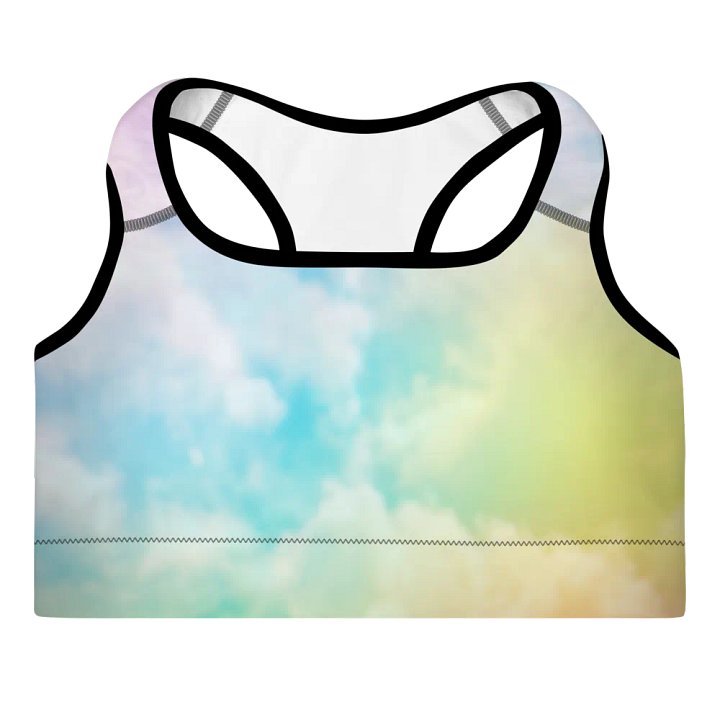 Blur cloud rainbow Design Padded Sports Bra - v5 product image (2)