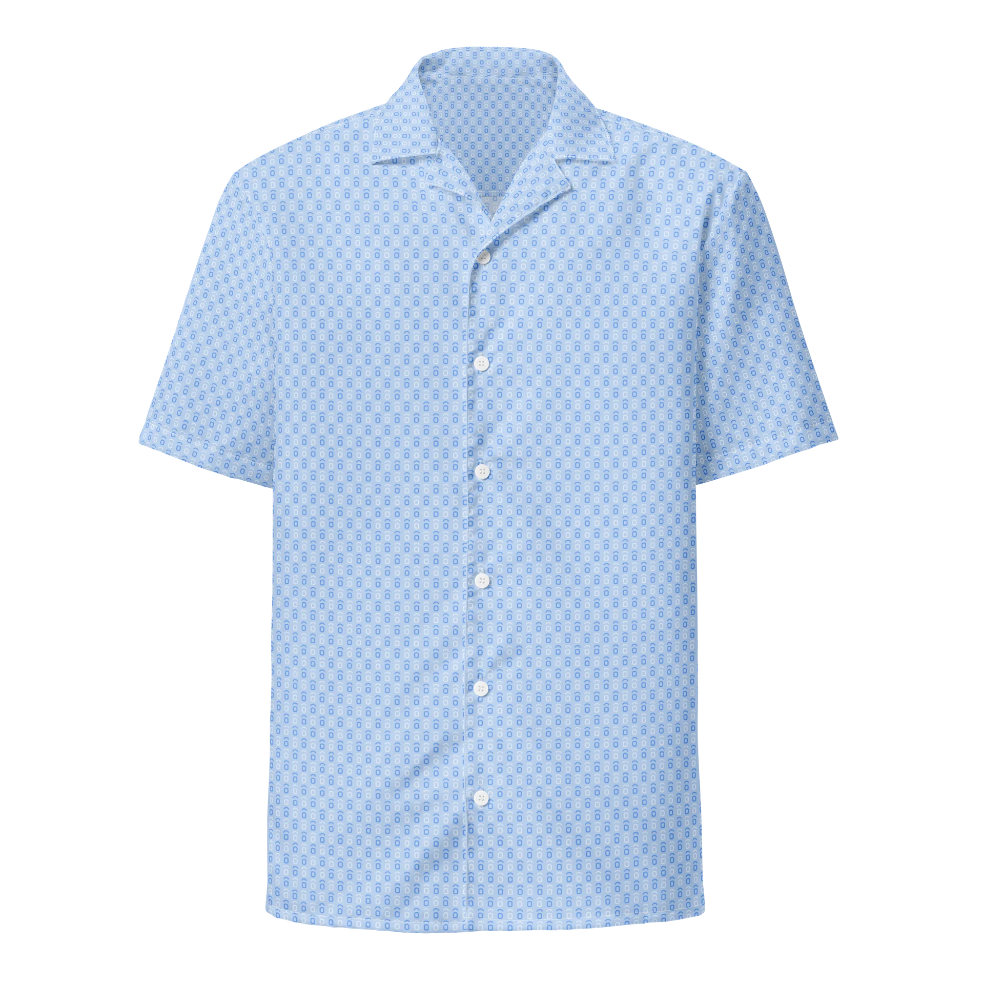 OVTLYR ALL OVER PRINT - BUTTON DOWN - RUNS VERY BIG (ORDER NEXT SIZE DOWN) - Light Blue product image (1)