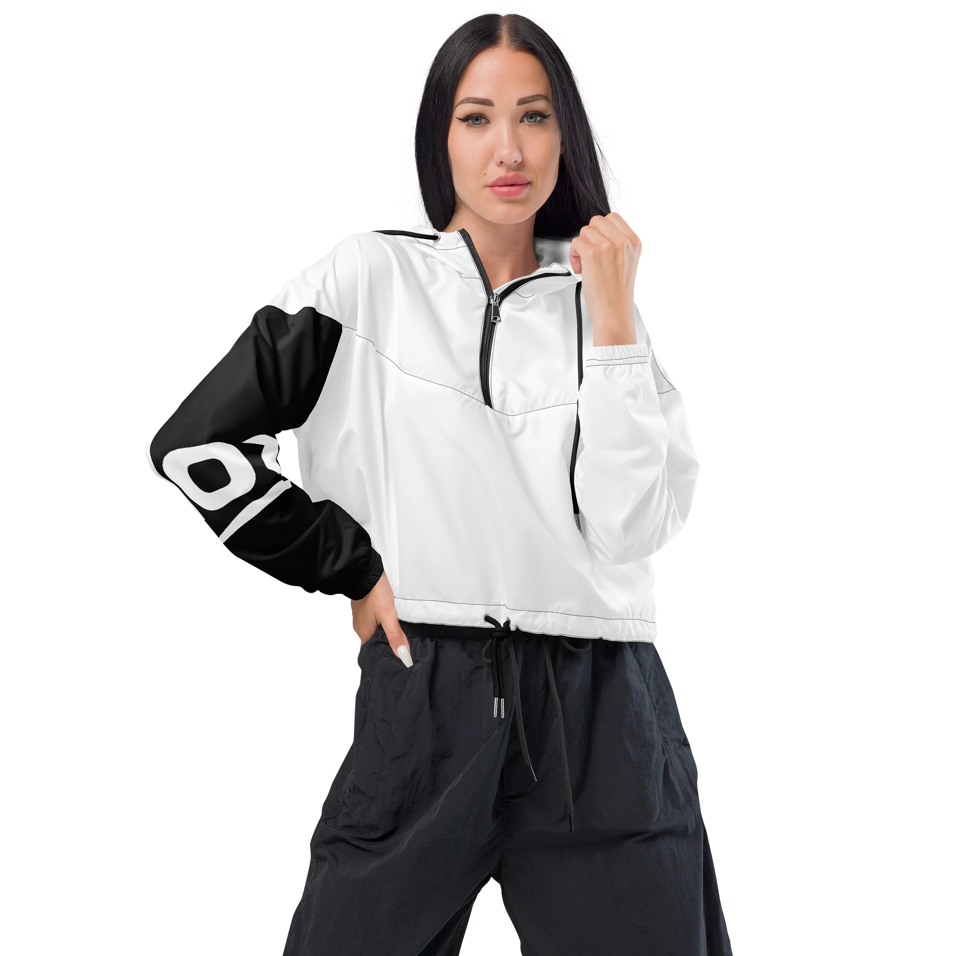 All-Over Print Women's Cropped Windbreaker BL product image (5)
